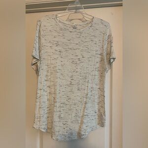 Old Navy Luxe White and Black Speckled Tee